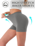 [ Shorts] 1pc Biker Shorts for Women, Non-See-Through Leggings, 5.08cm Inseam, Tight Fit, High Elasticity For, Cycling Shorts - Grey