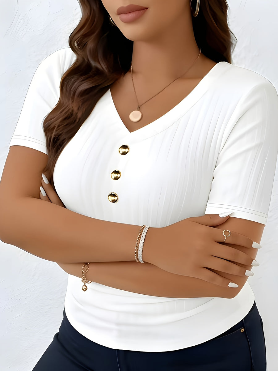 European and American Women's Fashion T-Shirt - White