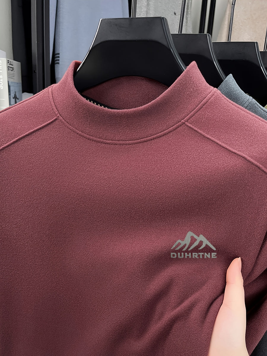 Minimalist Urban Velvet Base Layer for Warmth and Urban Casual Style - Red