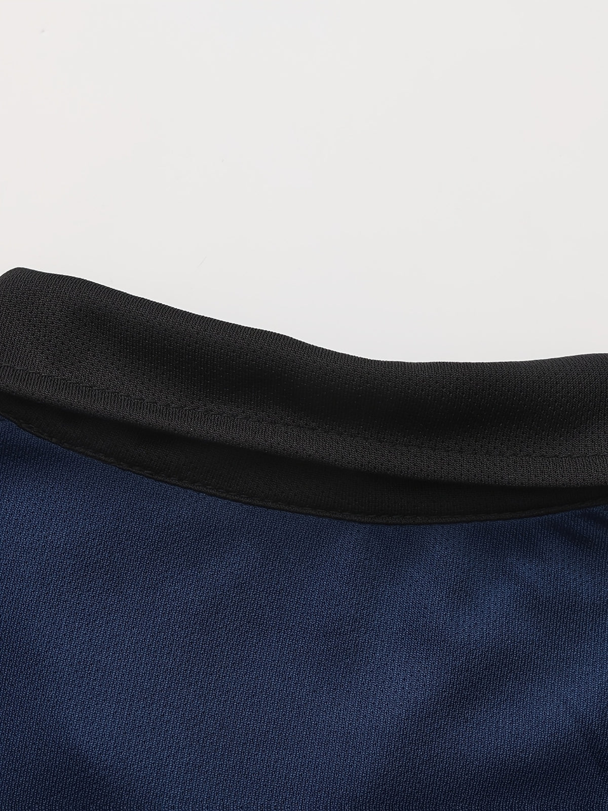 Men'S Casual Sports Solid Polo Shirt with Short Sleeves - Navy Color