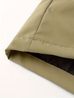 Men's Hooded Jacket with Bull Logo Colorblock Hooded Outdoor Jacket, Men's Sporty Casual Outerwear, JK1859 - Khaki