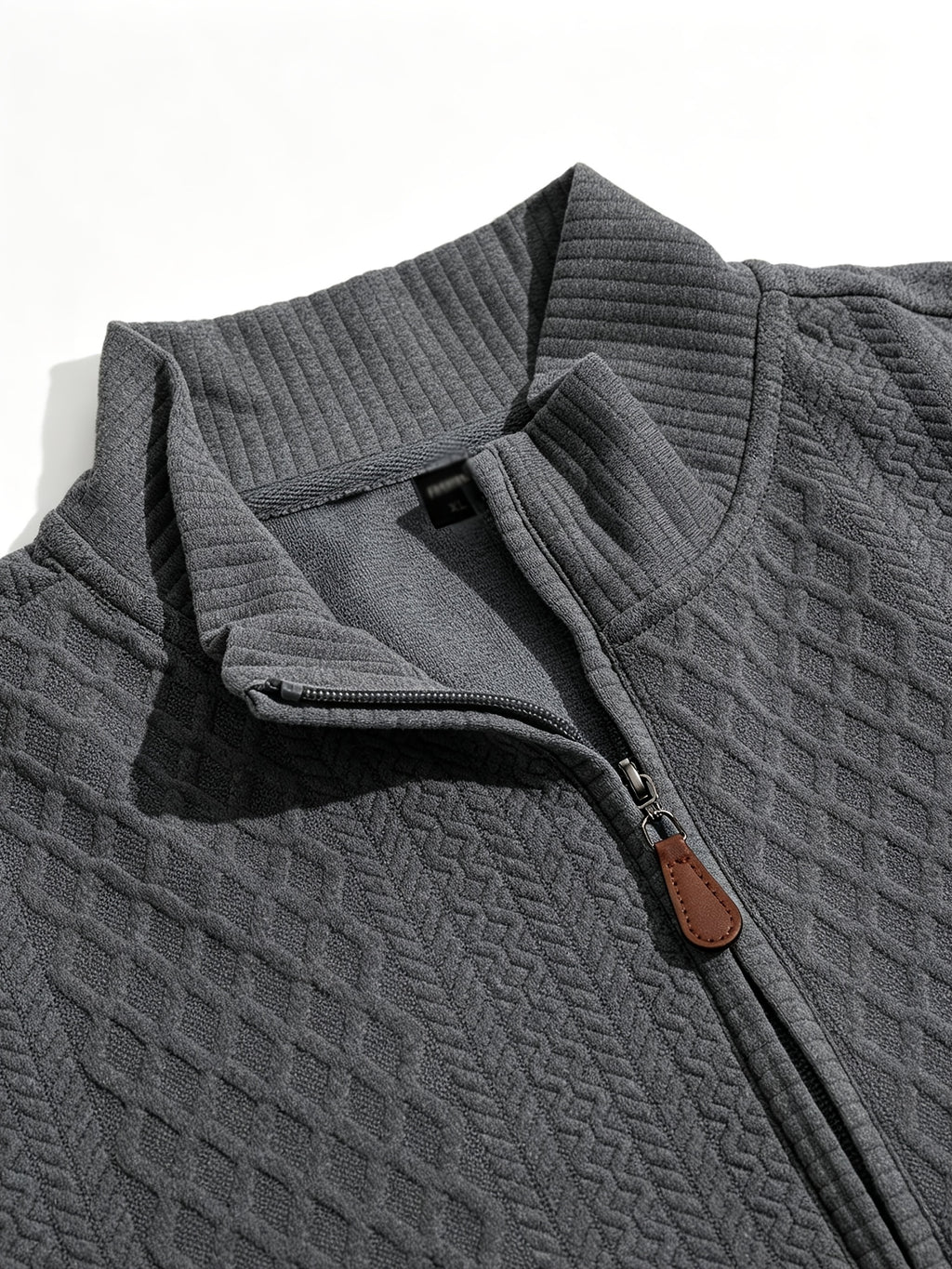 BOWZ Men's Fashion Henley Shirt, Solid Color Half-Zip Knit Top, Autumn/Winter Casual Long-Sleeve T-Shirt, Stylish and Versatile, Warm and Breathable, Suitable for Outdoor Sports and Daily Wear, Random Fabric Texture - Dark Gray
