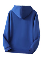 Men's Fashionable Trendy Hooded Casual Sweatshirt, -Lined for Autumn/Winter, American Style for Christmas and Halloween Outings - Blue