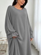 1pc Moisture-Wicking Breathable Fabric Loose Comfortable Batwing Dress Casual All-Match Abaya Suitable for Women'S Daily Wear Without Headscarf, Summer Abaya Women Abaya Women Muslim Dress Robe Summer Abaya Women - Dark Gray