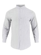 Pearson OBM 3pcs Set Men's Striped Linen Long-Sleeve Shirt; Sporty Casual Lapel Shirt with Pockets; Fashionable, Breathable, and Comfortable Fabric; Top for Beach Vacations and Outdoor Travel - White+black+khaki