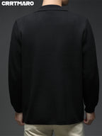 ZBZP Men's Autumn/Winter Knitted Sweater - Premium Warm Winter Cardigan, New Arrival Oversized Loose Fit Open Front Cardigan for Men - Black