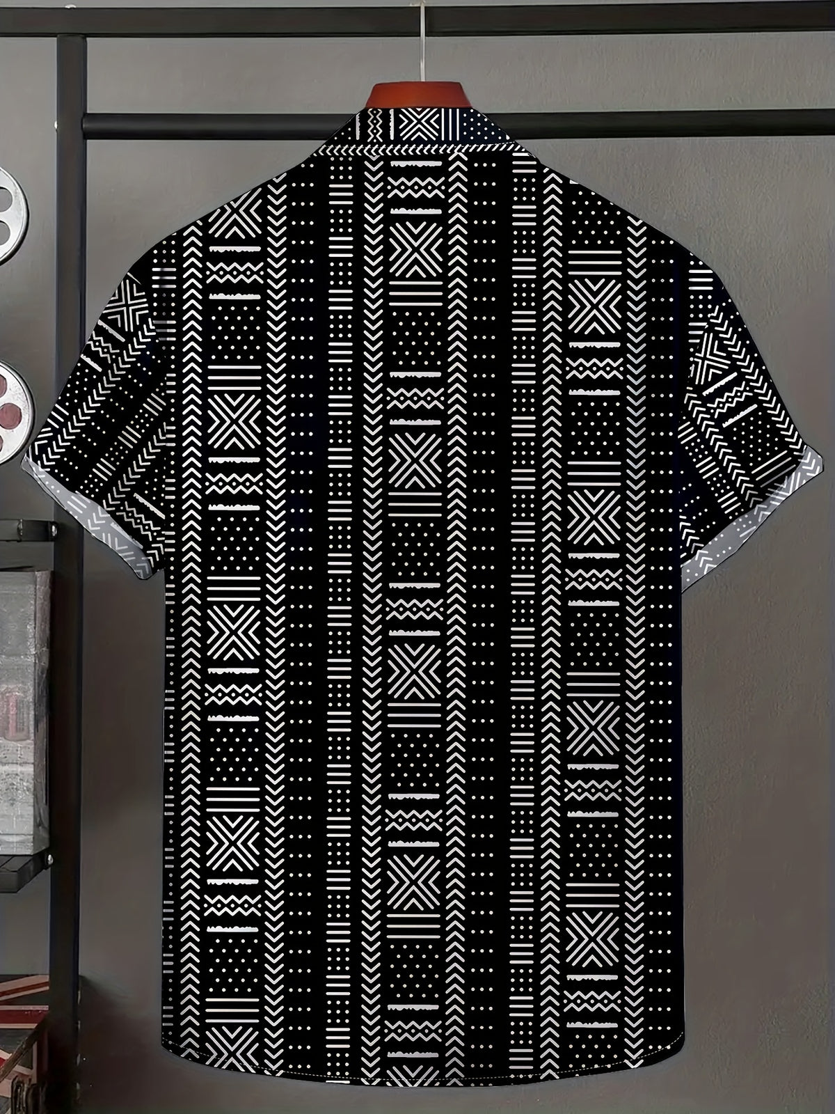 Men's Ethnic Print Shirt, Suitable for Vacation Scenes, Comfortable Polyester Fabric - Mixed colors