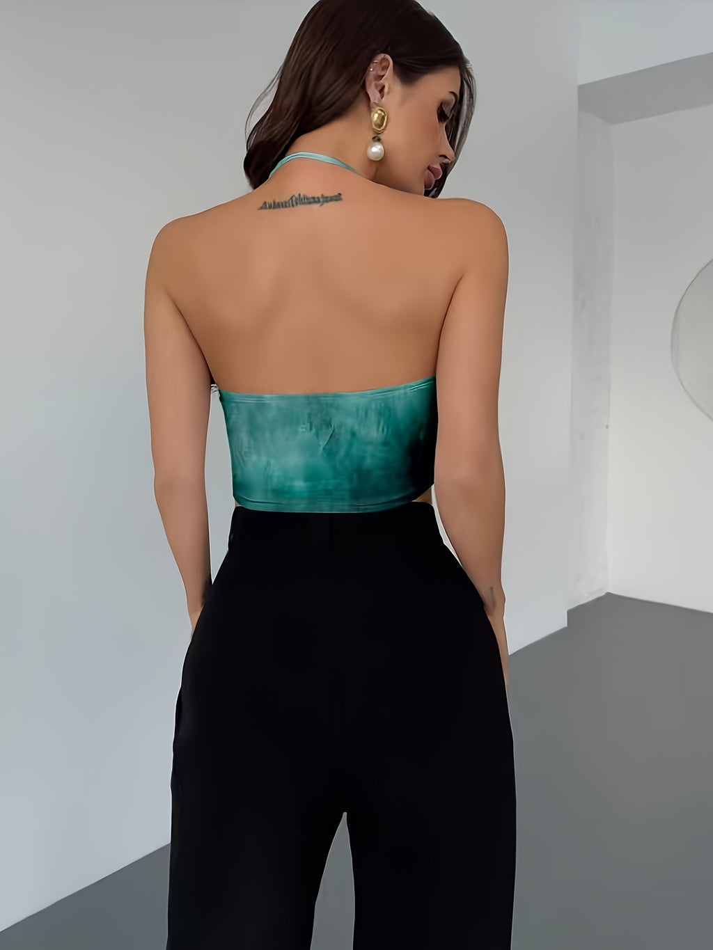 Women'S Fashion Sexy Printed Cami Top - Dark Green