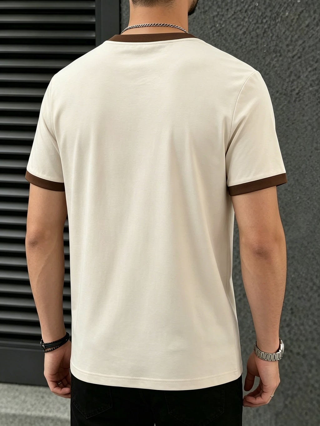 100%, Men'S Knitted Color-Block Round Neck Short-Sleeve T-Shirt, Summer Global All-Season Base Layer Factory Made Men'S Comfortable High-Fit Rate Casual Sports Contrast Patchwork Top - Xingpinka