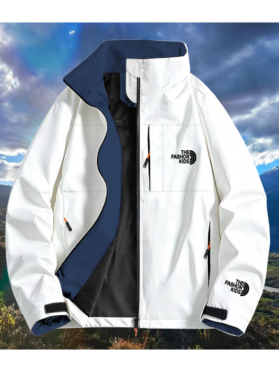 2026 New Men'S Sports Jacket, Outdoor Climbing High Quality Comfortable Ski Wear, Novel Pocket Spell Color More Practical Design, Fashion Elements Design, Suitable for Spring And Autumn Wear, Commuter Necessary Sports Coat - White