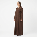 Dark Chocolate Brown Vertical Bead Stripe Abaya