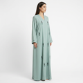 Mint Blue Tonal Cross Knot Scattered Abaya