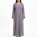 Lilac Purple Crystal Multi Stripe Front Panel Abaya