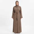 Taupe Gold Silver Starburst Scattered Belted Abaya