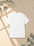 New Summer Casual Crew Neck Deconstructed Patchwork Short Sleeve Fitness T-Shirt with Cuffed Sleeves - White