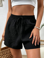 Elastic Waist Shorts - Black