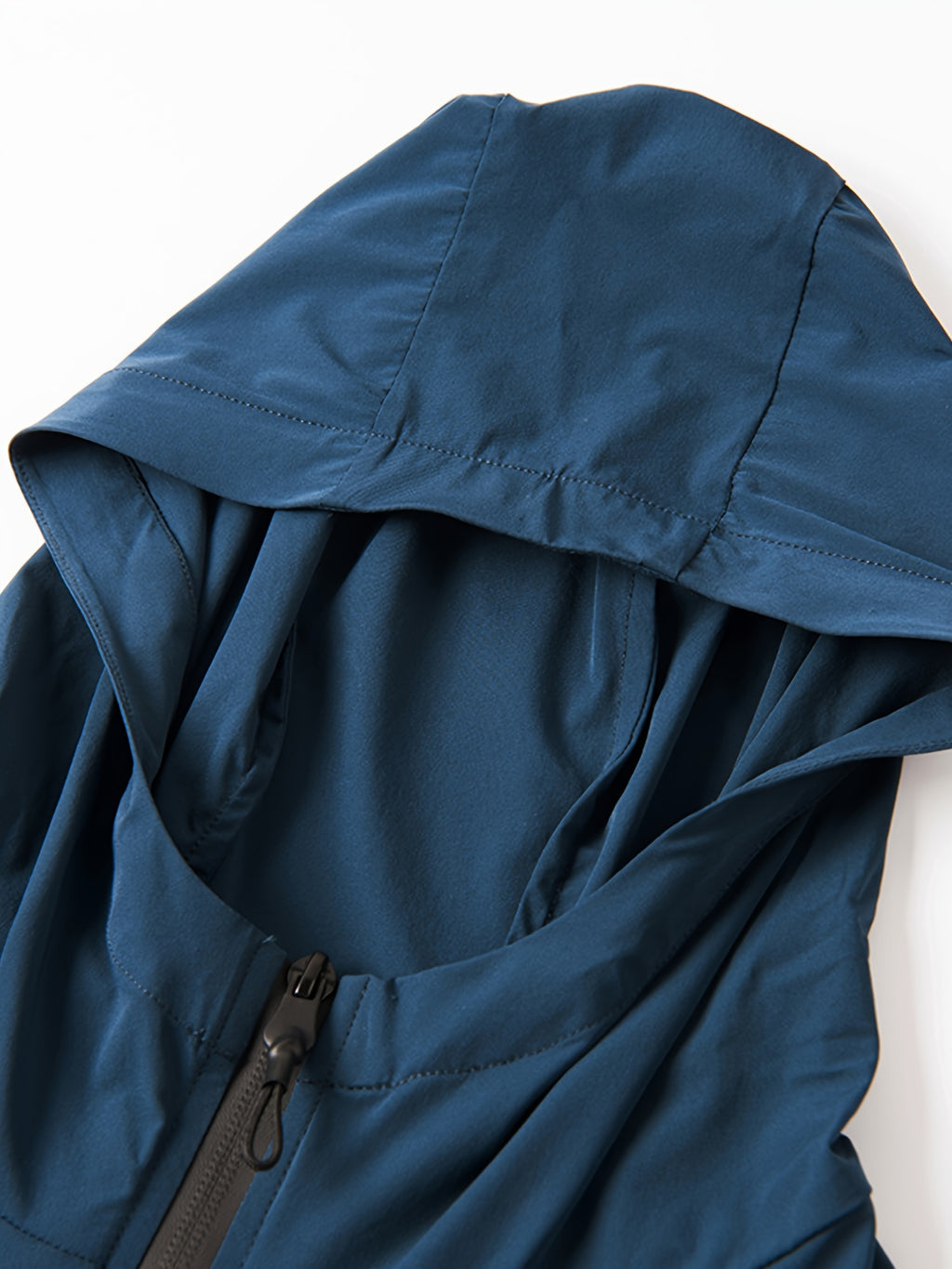 Men'S Spring Summer Solid Color Fashion Print Logo Hooded Jacket Top, Full-Zip Front Lightweight Outdoor Jacket, Athletic Running Thin Coat (2pcs Set) Winter Clothes for Men - Peacock blue+black