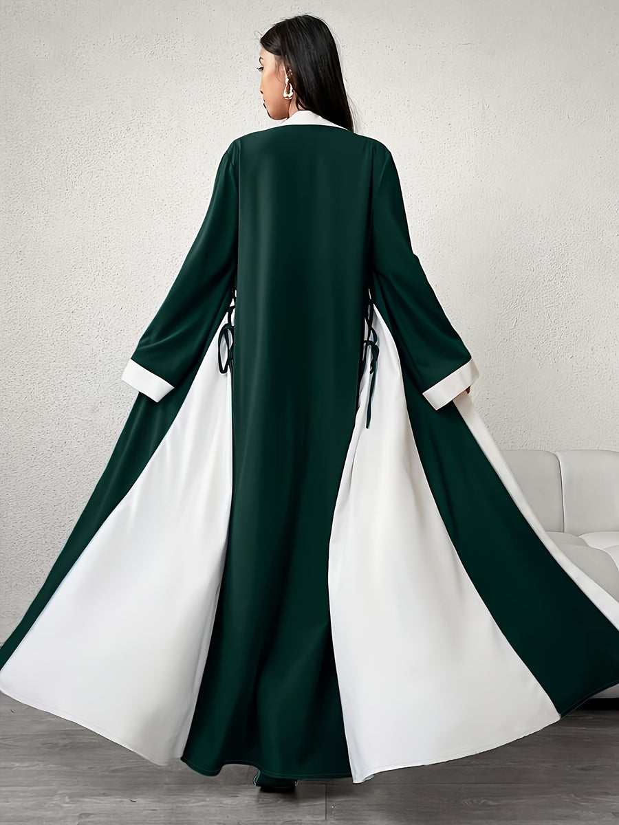Middle Eastern Muslim Lady's Elegant and Casual Cardigan Robe Loose Abayas Robe as a Fashionable and Casual Commuting Coat Ladies' Robes for Ramadan Eid Al-Fitr Eid Al-Gahur Festival - Green