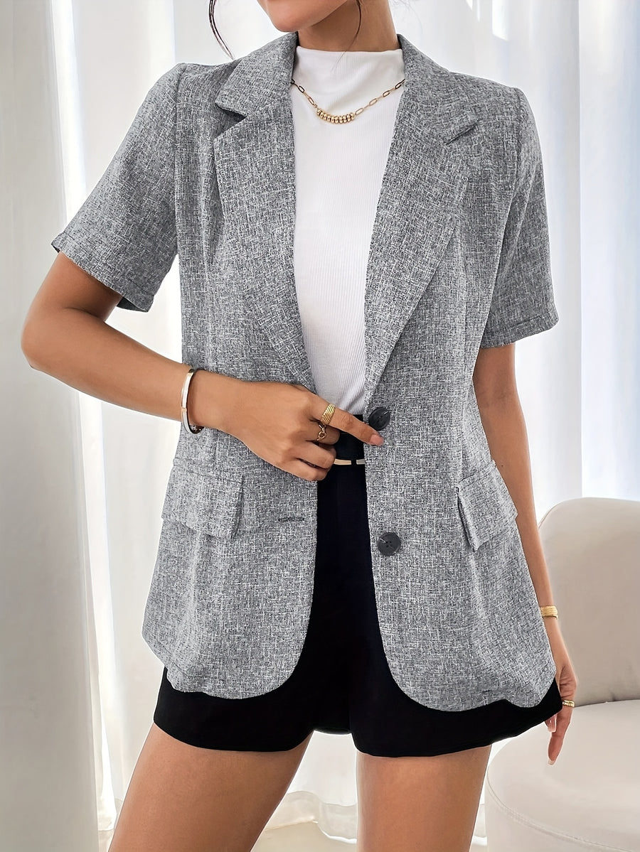 Short-Sleeved Blazer for Women for The Summer - Grey