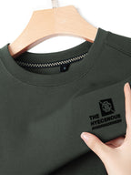 Minimalist Urban Crewneck Sweatshirt for Portable Daily Commuting - Green