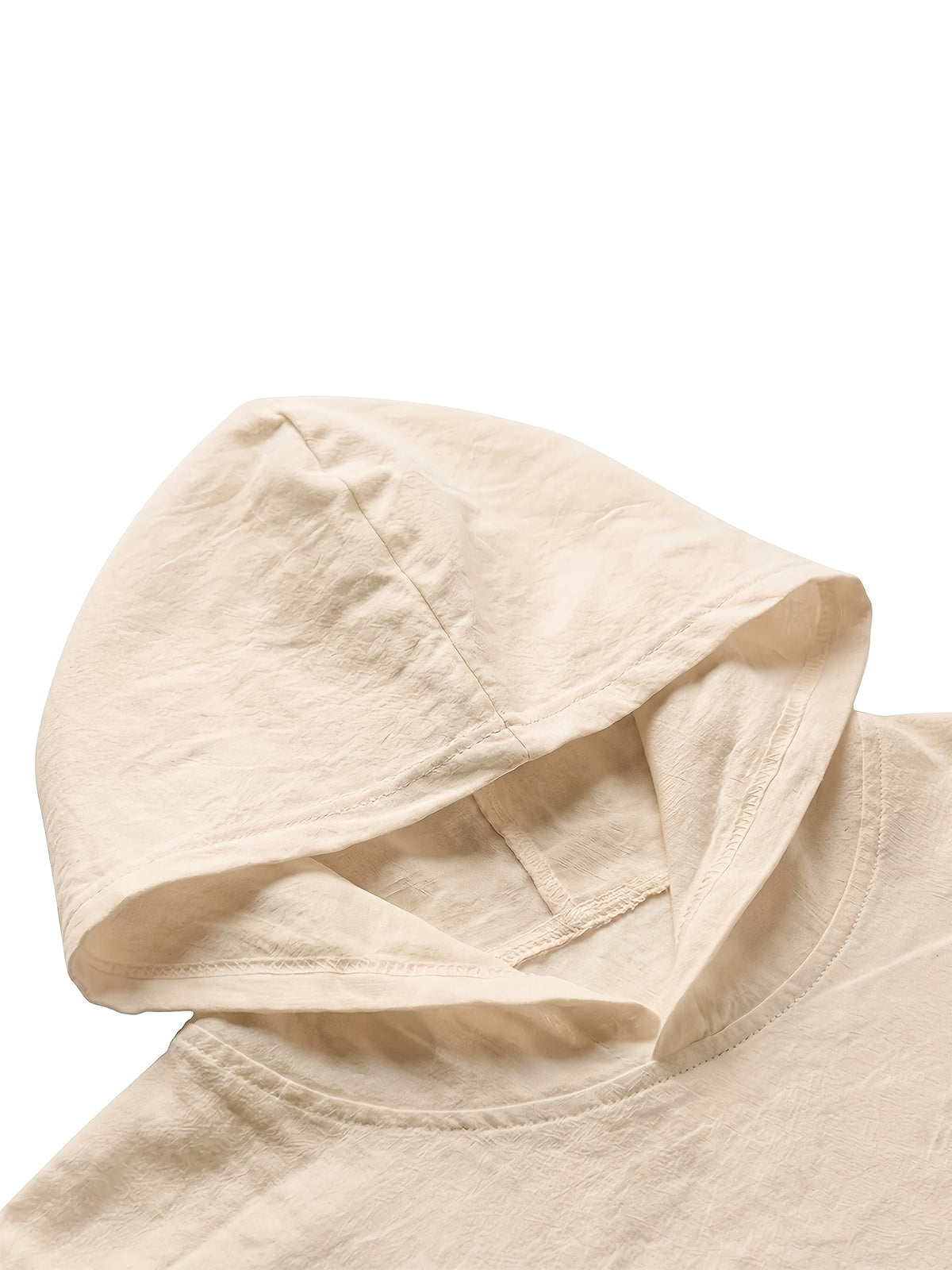 Men'S Shirt Linen Fabric Hooded Design Casual Easy Fashion Breathable High Elasticity Comfortable, Suitable for Outdoor Excursion Vacation Travel Beach Daily Casual Home Wear - Khaki