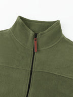 Men's Knitted Zip-Up Cardigan, Autumn/Winter Men's Jacket, Small Stand-Up Collar Design, Can Be Worn Alone or as a Layering Piece, Two-in-One Design with Pockets, Simple and Versatile, Men's Warm Sweater Cardigan - Olive
