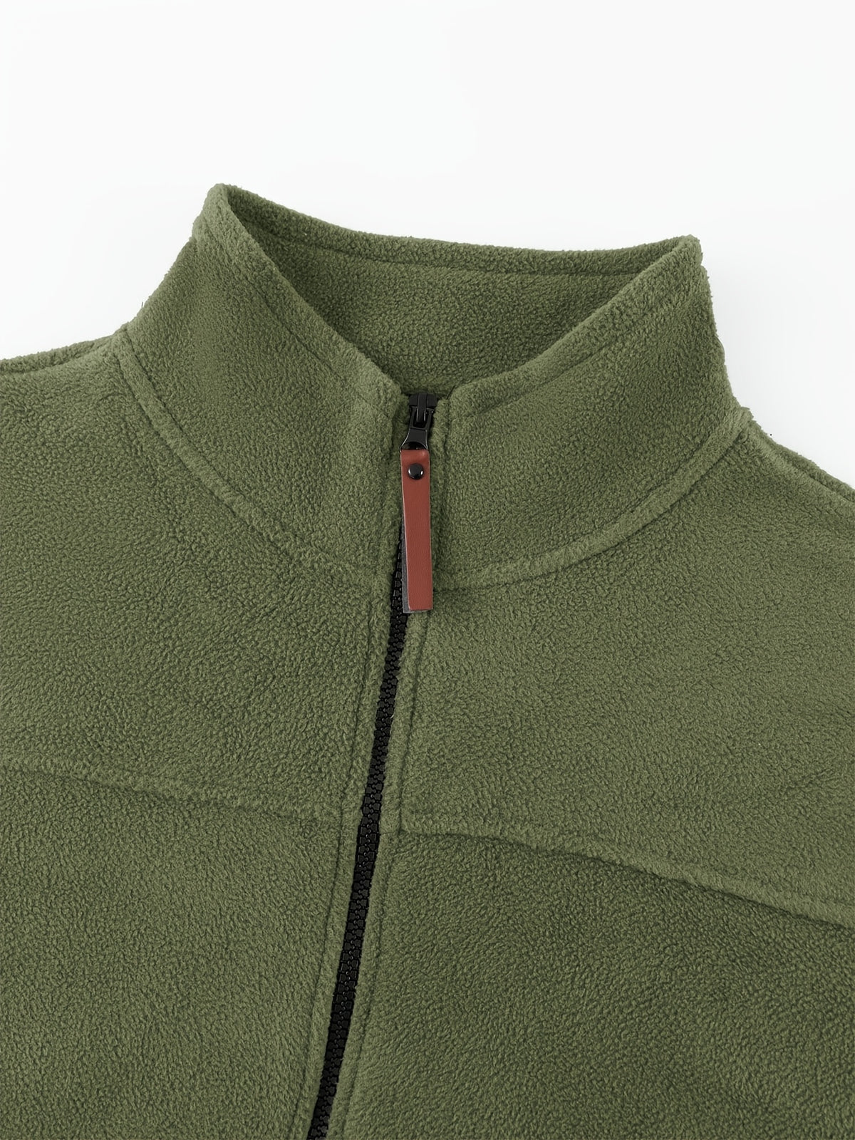 Men's Knitted Zip-Up Cardigan, Autumn/Winter Men's Jacket, Small Stand-Up Collar Design, Can Be Worn Alone or as a Layering Piece, Two-in-One Design with Pockets, Simple and Versatile, Men's Warm Sweater Cardigan - Olive