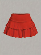 -Border European And American Women'S Wear Temperament Commuting High-Quality Casual Versatile Half Skirt Women'S Half Skirt Women'S Summer Premium Skirt - Red