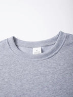 Autumn Winter Men'S Thickened Fleece Round Neck Sweatshirt JEEP Letter Print Loose Long Sleeve Pullover 4 Colors Available Soft Skin-Friendly Daily Commute Inner Outerwear All-Match Warm Casual Base Layer Top - Light Gray A