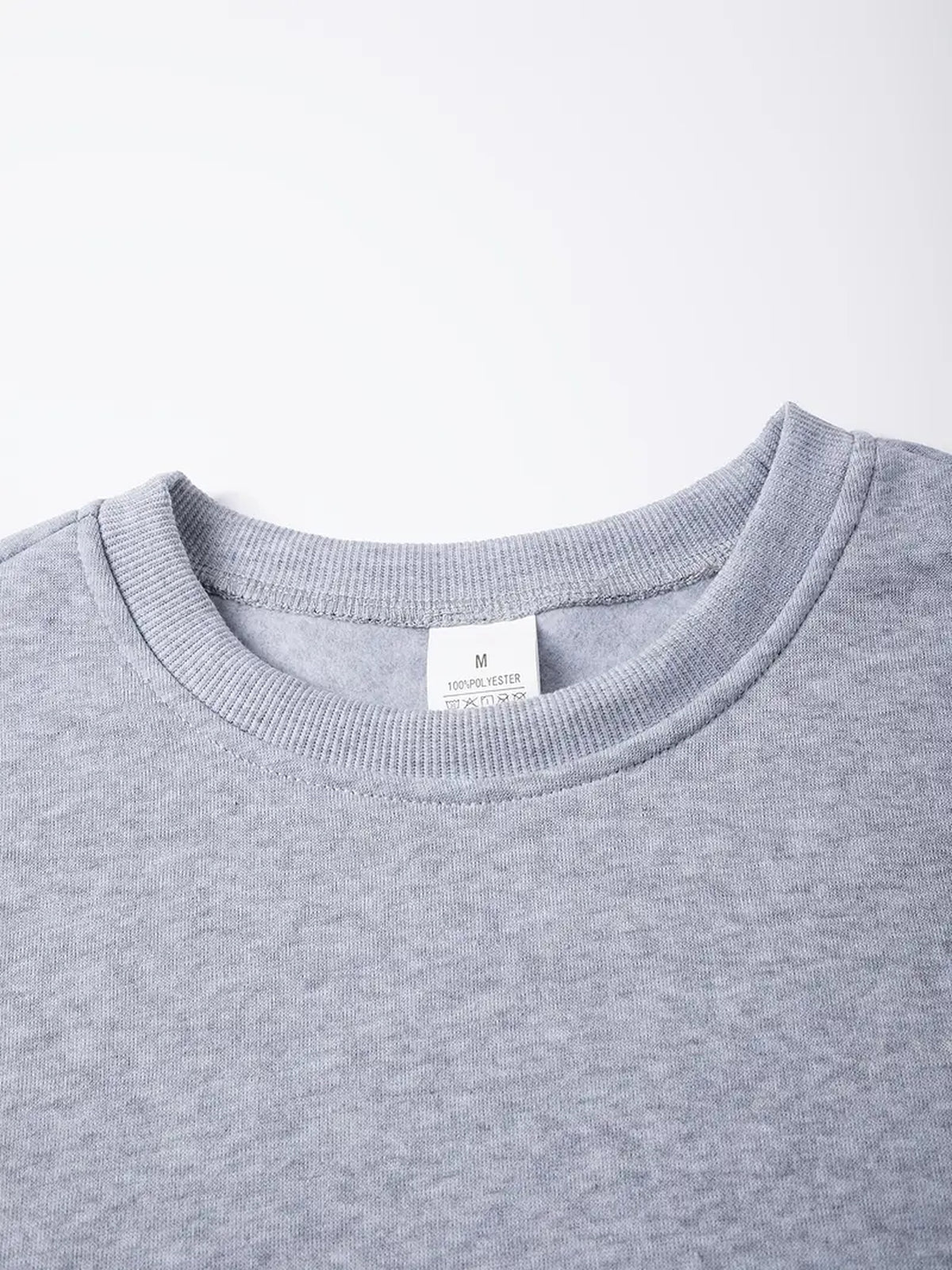 Autumn Winter Men'S Thickened Fleece Round Neck Sweatshirt JEEP Letter Print Loose Long Sleeve Pullover 4 Colors Available Soft Skin-Friendly Daily Commute Inner Outerwear All-Match Warm Casual Base Layer Top - Light Gray A