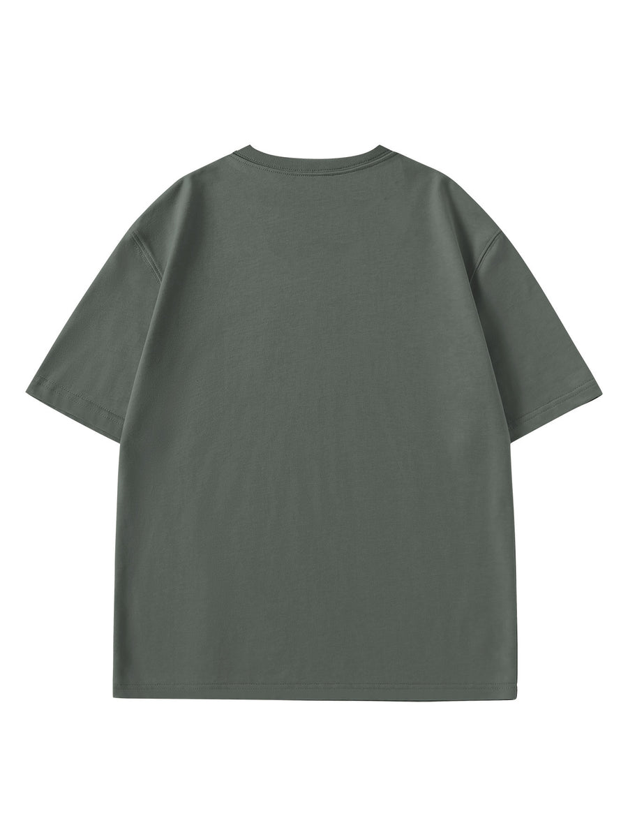 Paul Frank Summer Men's Pure Cotton Street Style Refreshing Pullover Short-Sleeve T-Shirt - Gray Green