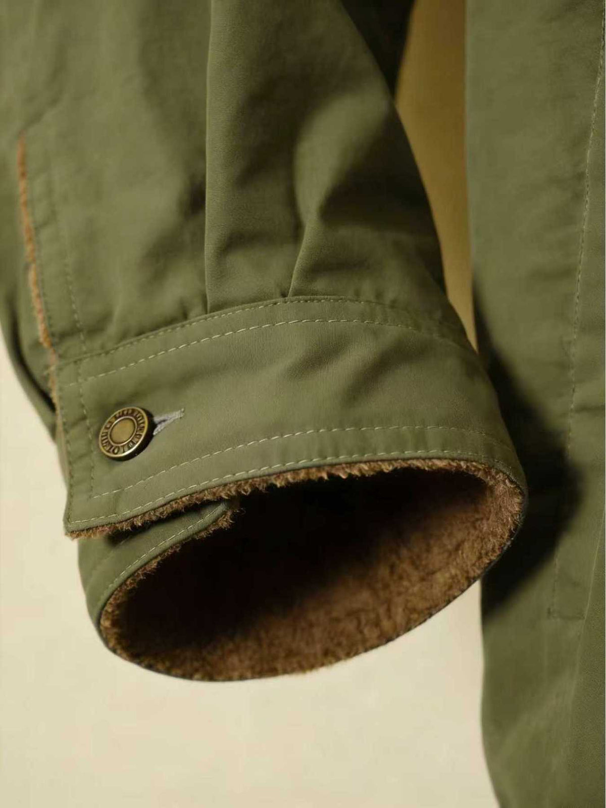 2026 European American New Men'S Outing Fashion Trendy Fleece Warm Jacket Coat - Military Green