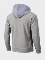 Spring/Autumn Lightweight New Men'S Casual Fashion Multi-Pocket Cargo Hooded Jacket, Detachable Hood Design Men'S Outerwear, Comfortable And Versatile for Various Scenes And Daily Wear - Grey