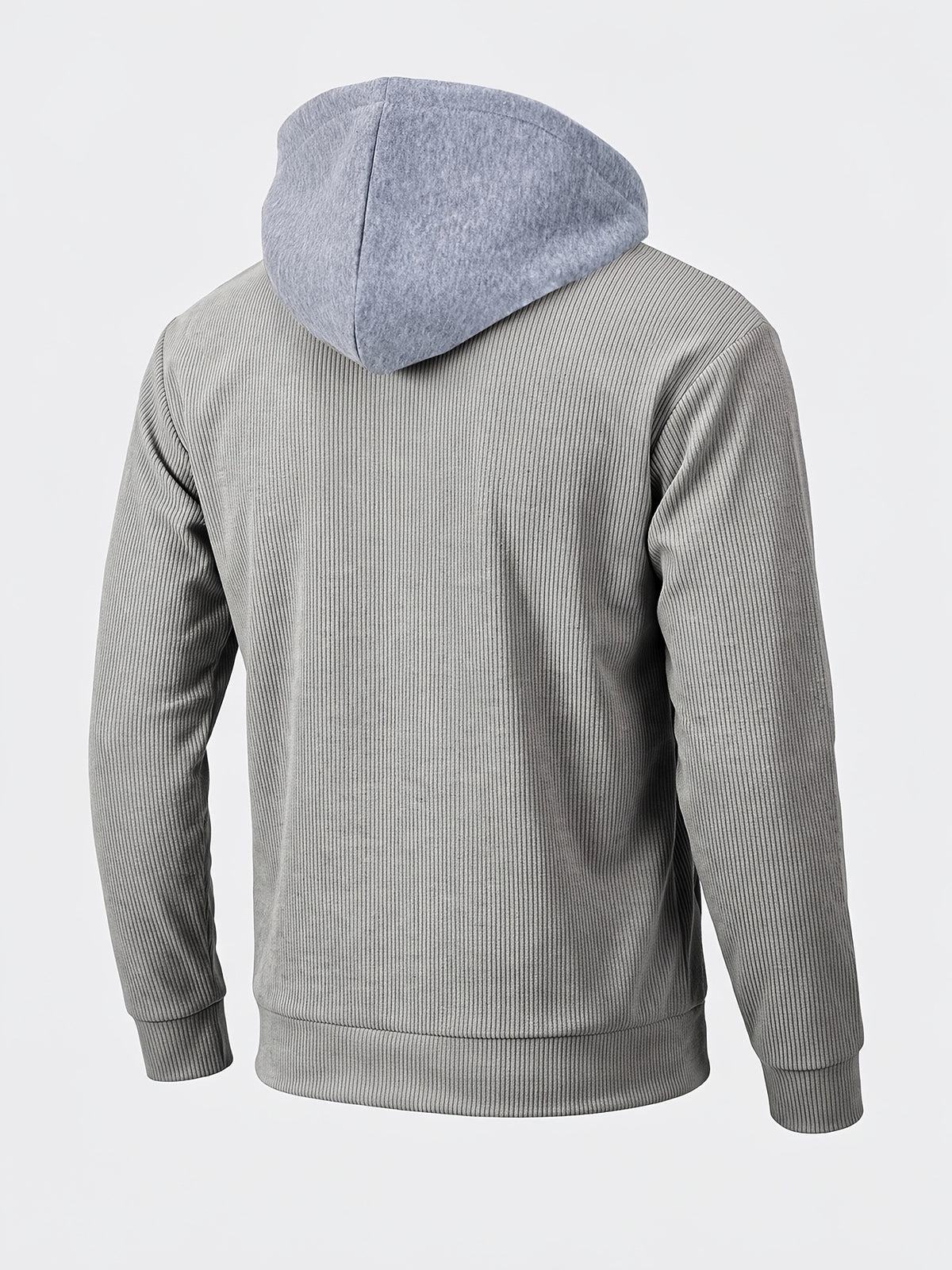 Spring/Autumn Lightweight New Men'S Casual Fashion Multi-Pocket Cargo Hooded Jacket, Detachable Hood Design Men'S Outerwear, Comfortable And Versatile for Various Scenes And Daily Wear - Grey