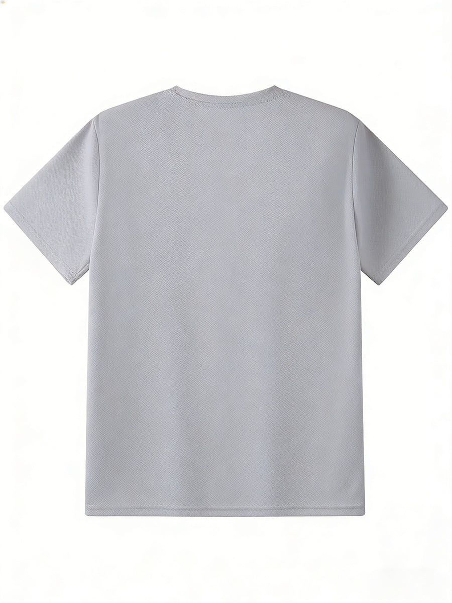 Custom Logo Printing Custom Cultural Shirt Commemorative Shirt, Men'S Fashion Casual Quick-Dry T-Shirt Short Sleeve Four Seasons Base Shirt Ten-Piece Set, Front And Rear Point Custom Printing Left Chest Small Printing Back Large Printing - Light Grey