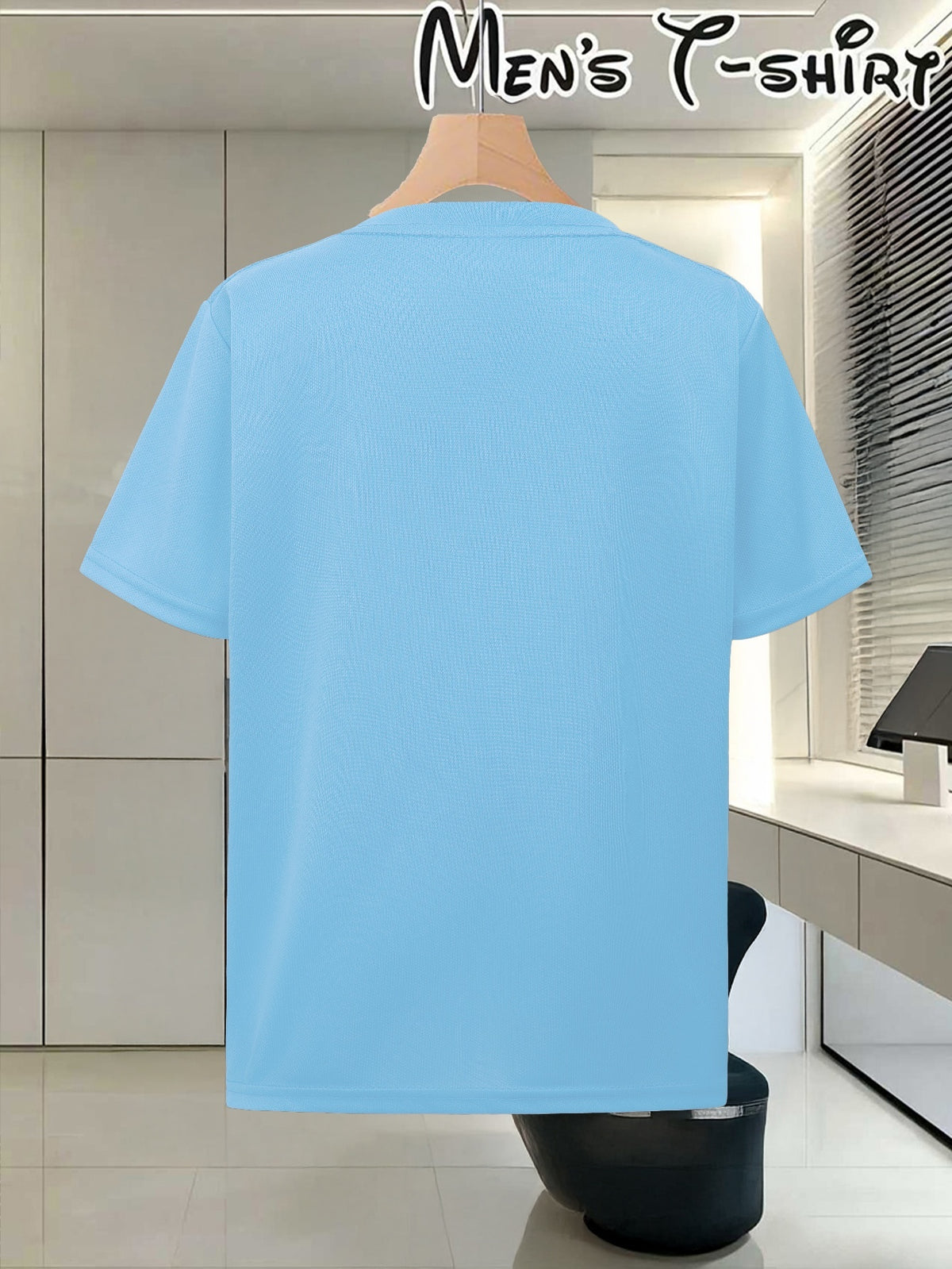 Men'S Casual Manchester Graphic T-Shirt - Casual Style, Soft And Breathable, Eye-Catching Lettering Design, Round Neck Short Sleeve Summer Tee, Urban Trendy Apparel - Sky Blue