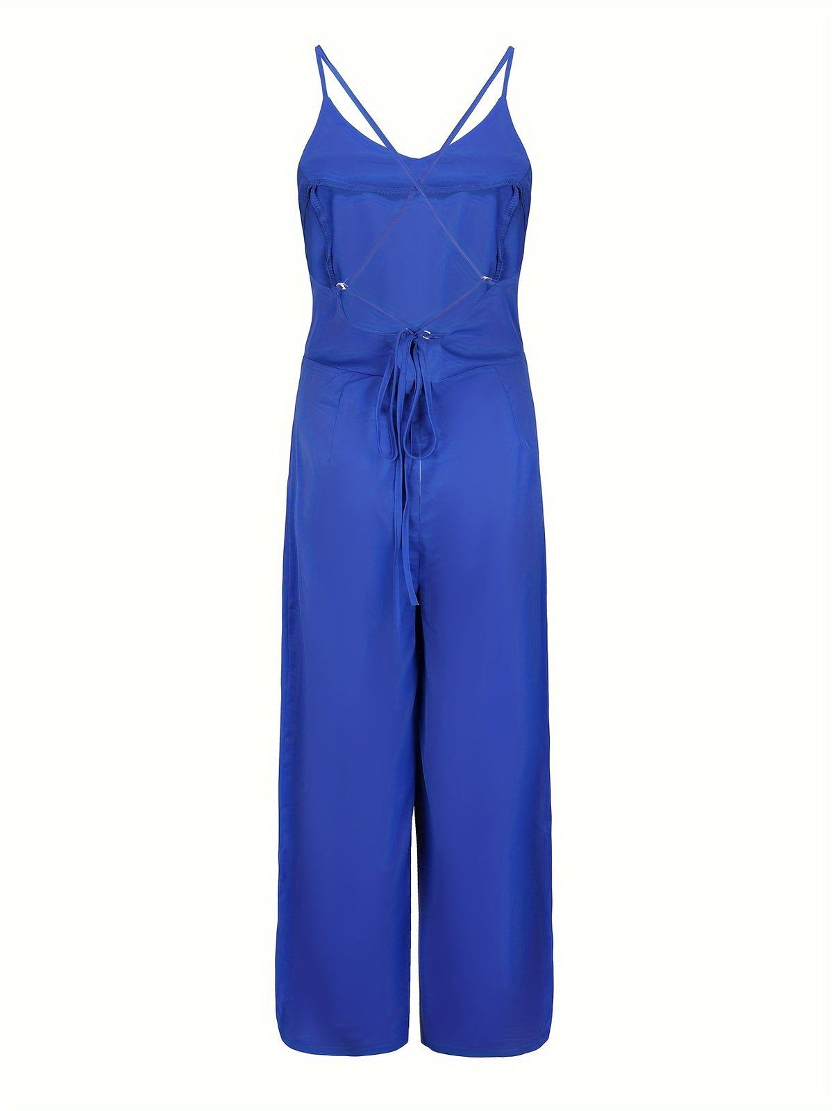 (Same Style on ) Women'S Suspender Jumpsuit Summer Fashion Sexy Backless Dress Women'S Outing Party Vacation Elegant Slim Fit Jumpsuit Long Pants Women'S Clothing - Blue