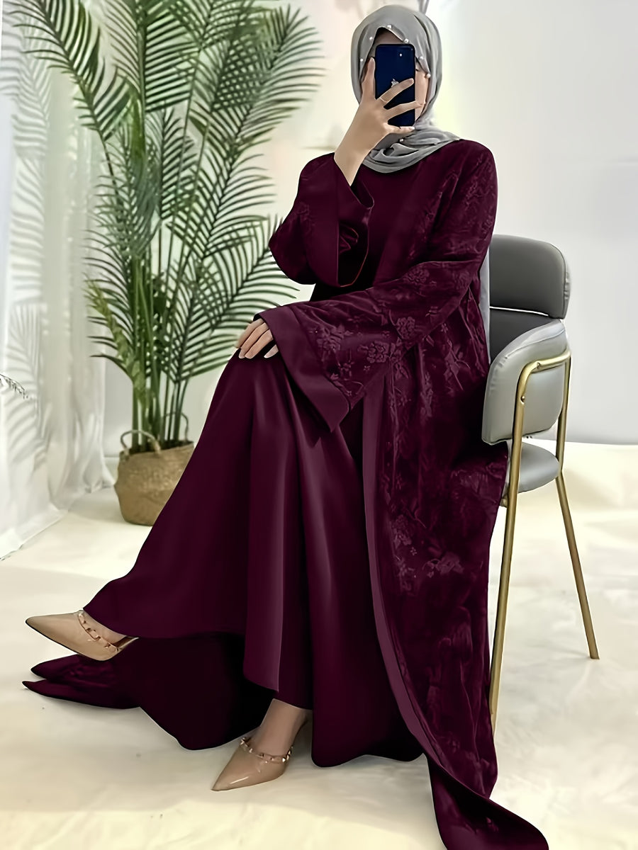 Elegant and Elegant Lace Dress - Burgundy