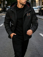 Men's Spring-Autumn New Style Fashion Zipper Jacket - Fashionable and Versatile Outdoor Daily Casual Commuting Jacket - Multi-pocket Hooded Jacket - Can Also Be Given as a Gift to Others - Black