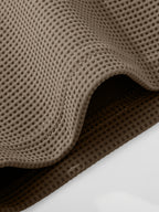 JEEP Men's Summer Waffle Knit 2-in-1 Look Short Sleeve T-Shirt - Coffee Brown