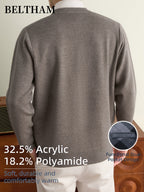 New Autumn Winter Men Thick Knit Cardigan, Ideal Gift for Dad & Husband, Button Design with Pockets, Cold Resistant Warm Sweater, Minimal Elegant Versatile Knit Cardigan Coat for Daily Outdoor Business Casual Camping Wear - Camel