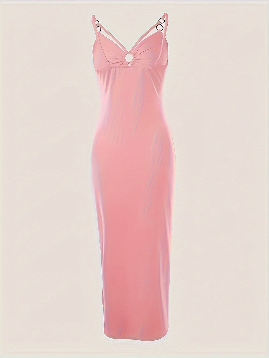 Forest Left Jia Women'S Fashion Sleeveless Sexy Slit -Fitting Dress - Pink