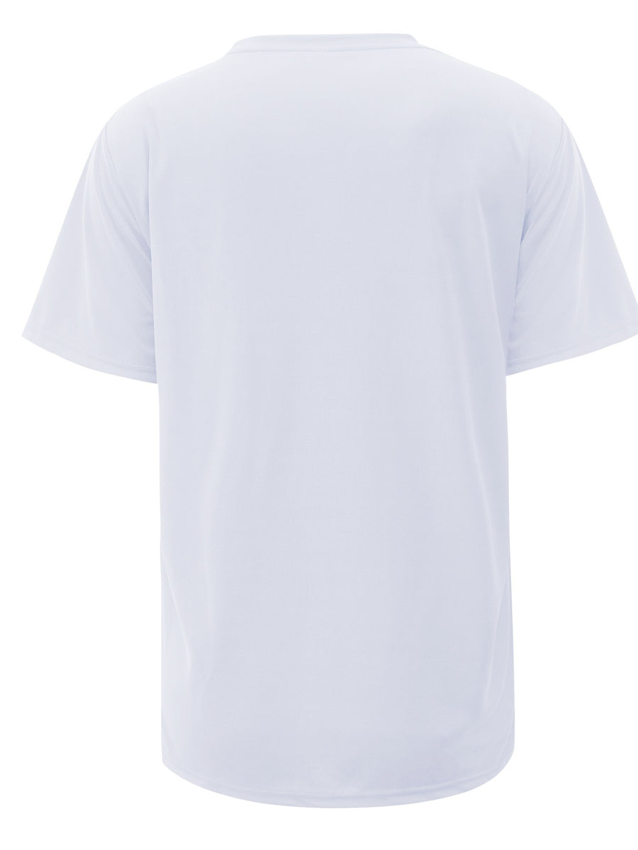 Men's Round-neck Short-sleeve Top with a Minimalist Black and White Abstract Geometric Line Pattern, Featuring a Modern Art Design Style. Suitable for Daily Casual Streetwear, It Is Both Fashionable and Comfortable - White