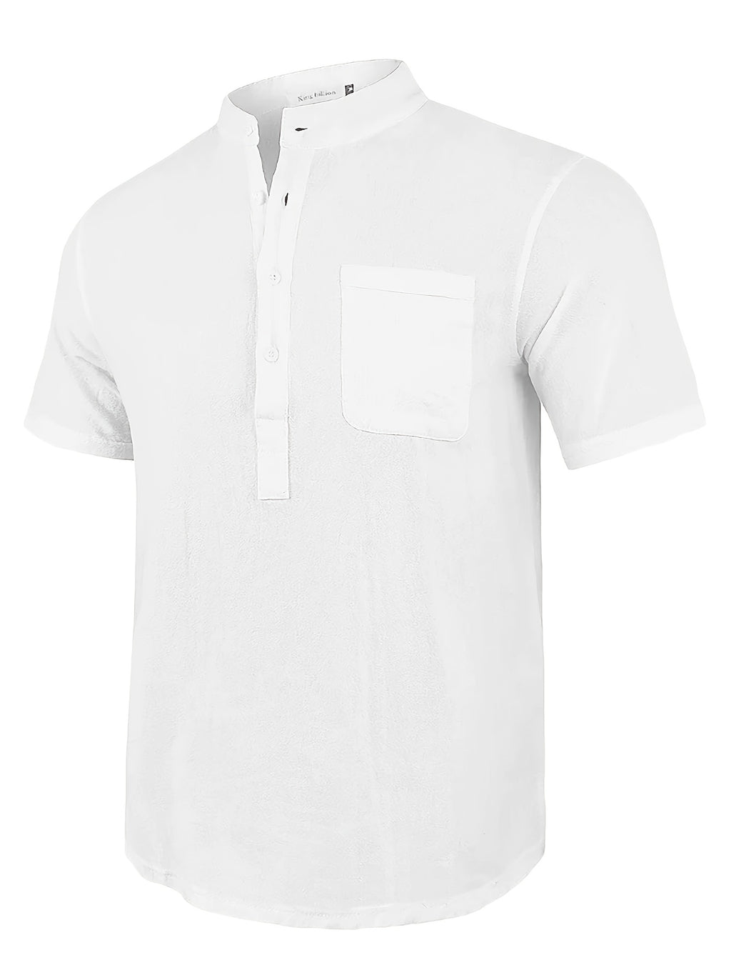 Men's Casual Shirt, Summer Short Sleeve, Lightweight and Breathable, Simple and Stylish, Versatile Casual Shirt - White