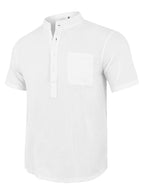 Men's Casual Shirt, Summer Short Sleeve, Lightweight and Breathable, Simple and Stylish, Versatile Casual Shirt - White
