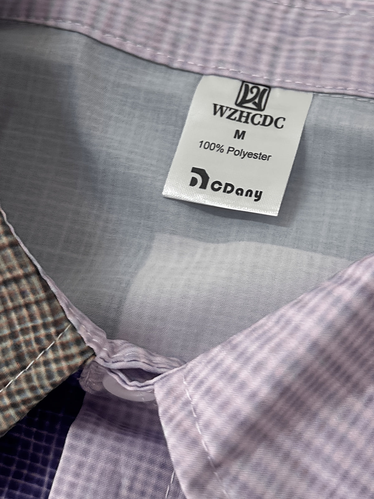 Men's Long-sleeve Shirt with Geometric Plaid Patchwork Print, Featuring a Mature Business-casual Style, Suitable for Workplace Commuting, Casual Gatherings, and Light Business Attire Occasions - Lavender