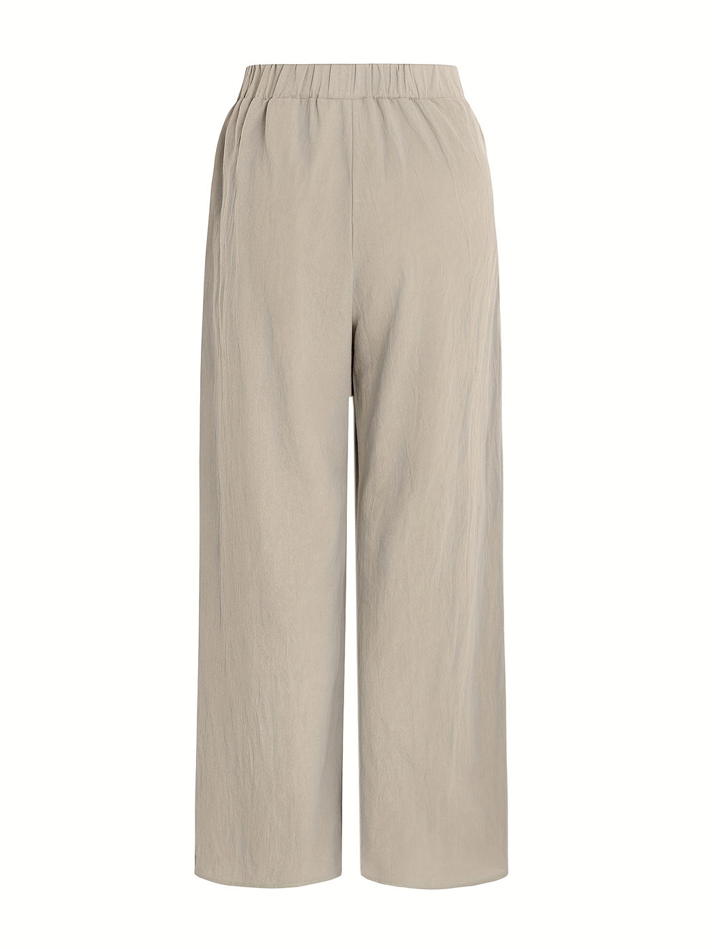 Elegant Special Wide-Leg Pants, Embroidered, Simple, Casual, Wide-Leg, Spring/Autumn, Women's Trousers "YT - Off-white