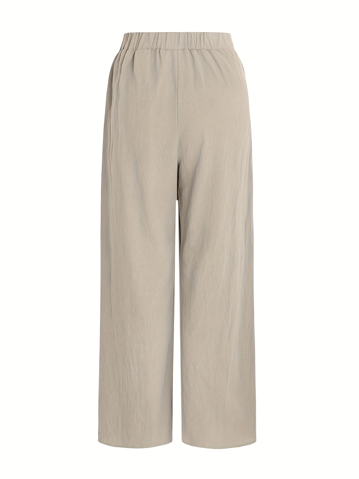 Elegant Special Wide-Leg Pants, Embroidered, Simple, Casual, Wide-Leg, Spring/Autumn, Women's Trousers "YT - Off-white