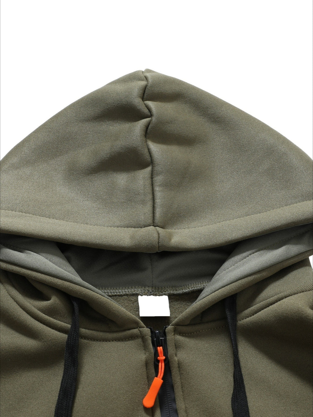 Men'S Basic NY Uppercase Letter Print Cargo Hooded Zipper Cardigan Casual Jacket - Tactical Green