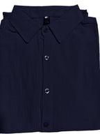 Casual Men's Pure-color Long-sleeved Shirt, a Classic and Versatile Button-up Cardigan, Skin-friendly, Breathable, and of Good Texture. Available in Multiple Colors, It Is the First Choice for Daily Commuting, Shopping, and Going Out. - Navy Color